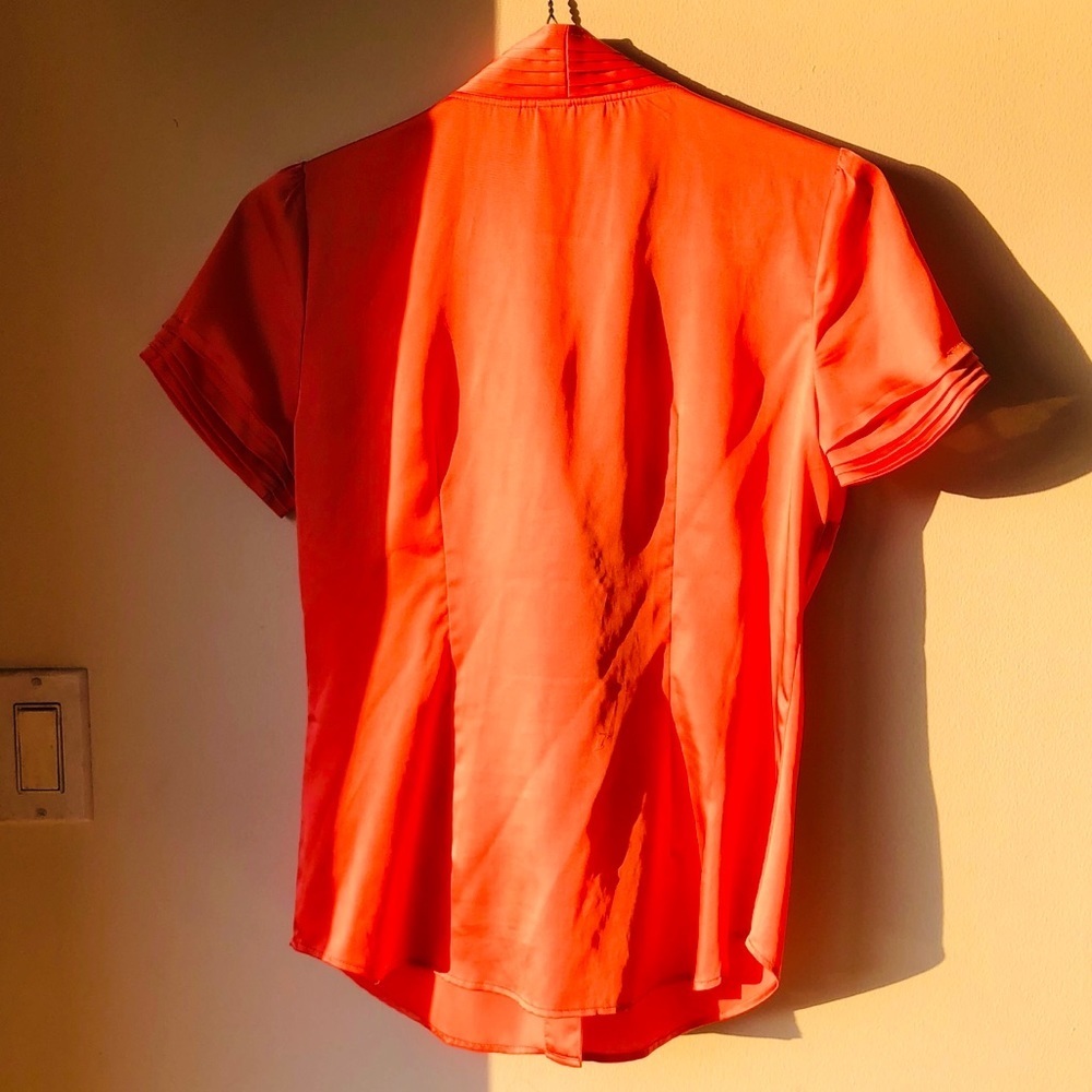 Orange Front Bow Festive Blouse - Picture 7 of 11